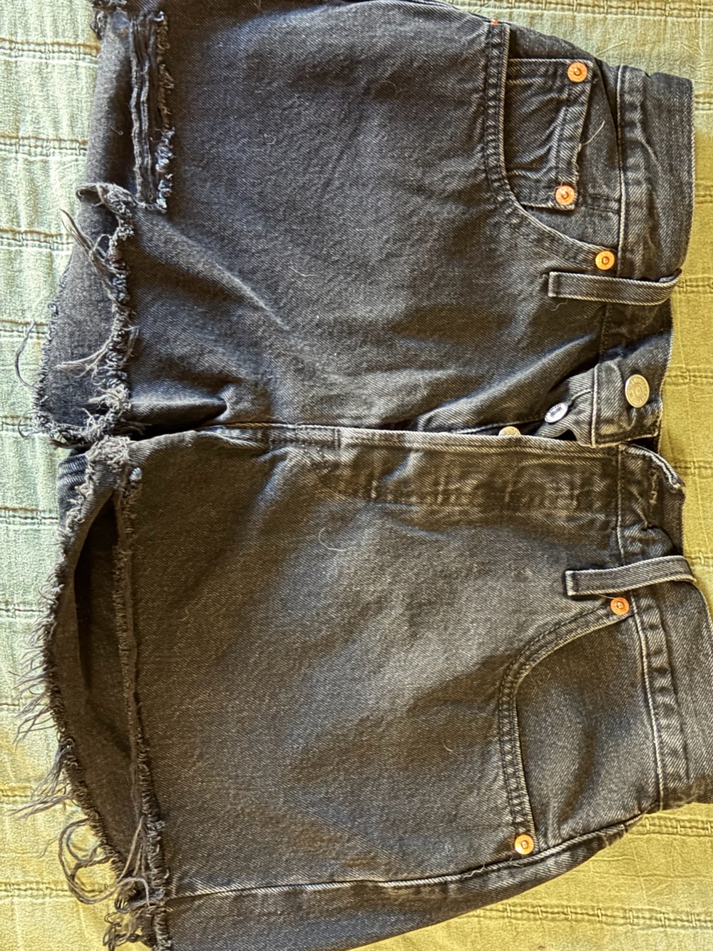 Levi's Black Distressed Denim Jean Shorts